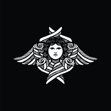 Antique style illustration of seraph