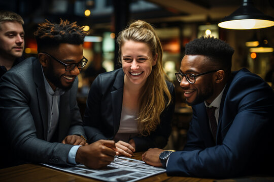 A candid snapshot of colleagues sharing knowledge and expertise, colleagues, portrait, business Generative AI