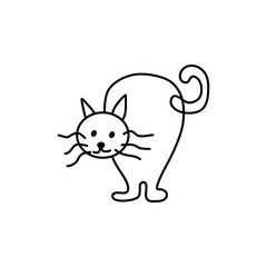 cat cartoon vector 7 Outline line Cute and funny cats doodle. Cartoon cat or kitten characters design collection Minimal cat drawing. Set of purebred pet animals isolated on transparent background.