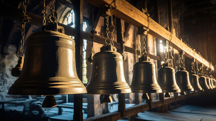 large bronze church bells