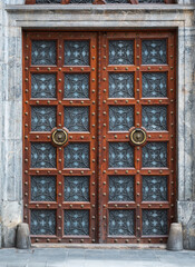 Detail of an old wooden door