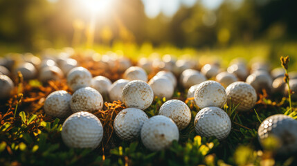 Golf ball close up created with generative AI technology