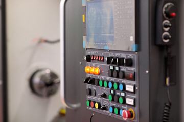 control panel of industrial CNC lathe machine