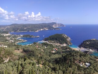 Fototapeta na wymiar Corfu island, Paleokastritsa panorama