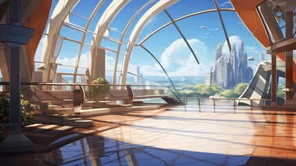 Gazebo in the park. AI generated art illustration.