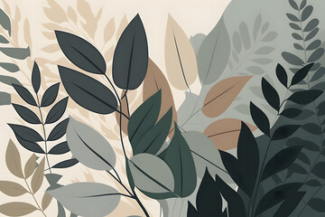 Minimalist Plant And Leaves Background