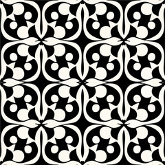 Fototapeta premium Monochrome background showcases an elegant art deco pattern, adorned with peppermint motifs and intricate geometric ornaments.