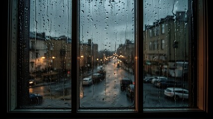 Rainy windows. Generative AI