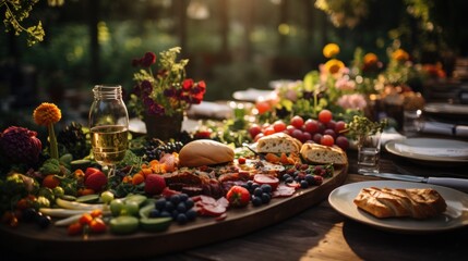 Obraz na płótnie Canvas summer table setting for a dinner