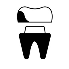 Artificial tooth Vector Icon

