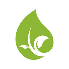 ecology waterdrop logo vector icon illustration
