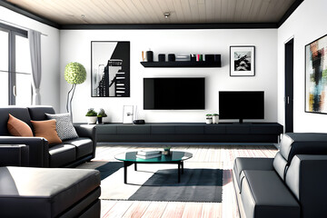 a modern living room. Generative AI