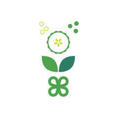 Vegetables abstract illustration. Fresh organic vegetables. eat more green concept. Local production support.  Vegetable vector illustration in flat style for emblem, logo, sign or icon.