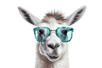 Luxury Cow with Sunglasses Isolated on Transparent Background. Generative Ai