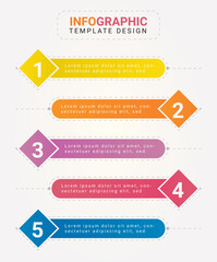 1 to 5 steps infographic template design vector | 1 to 5 options | 1 to 5 steps