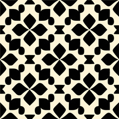Intricate black and white geometric shapes intertwine, reminiscent of fractal muqarnas and Sierpinski gasket patterns, evoking patterned tilework.