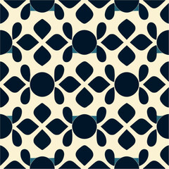 Captivating black and white pattern, seamlessly repeating on a crisp white background. It showcases an intricate design with an overlay of aizome pattern, perfect for fabrics and prints.