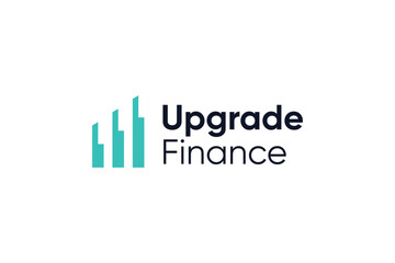 Upgrade finance abstract logo design with green color