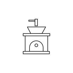 hand or face washing sink icon with white background