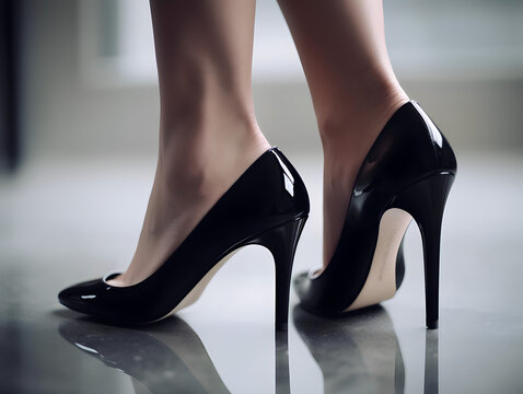 legs in black shoes