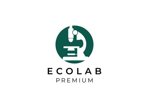 Ecolab microscope logo design vector. Microscope logo design. 