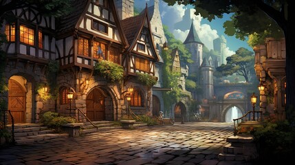 Fototapeta premium Church of st john the baptist. AI generated art illustration.