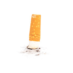 cigarette butts isolated on white background