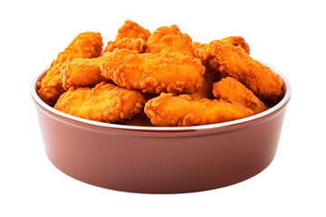 Fried Chicken Nuggets Red Bucket or Bowl. Generative AI