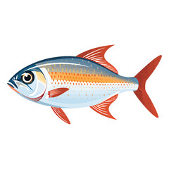 Fototapeta premium Graceful Finned Beauty: Rummynose Tetra in Mesmerizing 2D Illustration