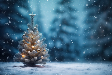 Christmas Tree Beautiful Decoration Winter Wonderland – Generative Ai