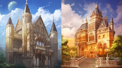 Fototapeta premium Church of st john the baptist. AI generated art illustration.