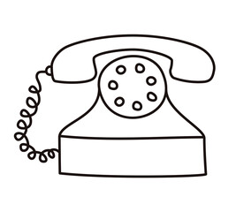 Doodle phone icon hand drawn with thin line. Png clipart isolated on transparent background