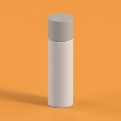 Monochrome Bottle on Orange Background, 3d Rendering