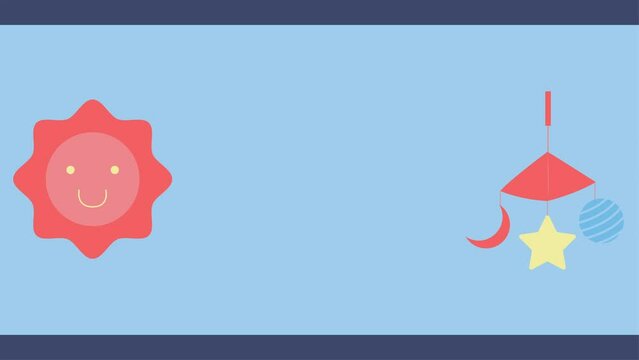 Animated baby background with copy space area
