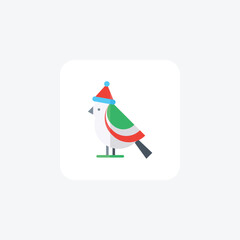 Christmas Bird Flat Icon