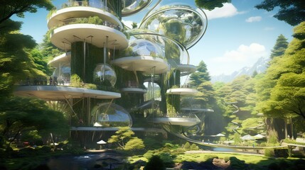 Wheel in park. AI generated art illustration.