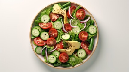 tomato and cucumber salad on a plate
