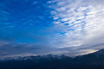 Gubalowka - view on panorama of Tatras at sunset, Poland.