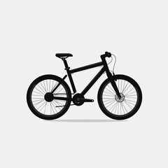 silhouette of bicycle vector flat minimalistic isolated illustration