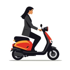 Foto op Plexiglas woman in suit on electric scooter vector flat isolated illustration © Zaharia Levy