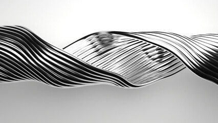 twisted object in grayscale. 3D simple abstract background. 3D rendering