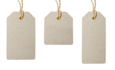 Price tags set made of cardboard, transparent isolated png clipart