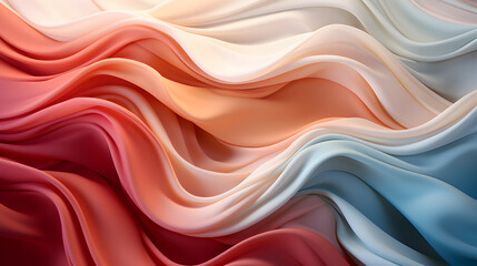 Obraz premium waves in shades of pale red and blue on a sandy beige canvas background Generative AI