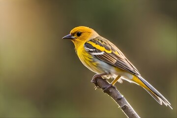 yellow bird on the stick