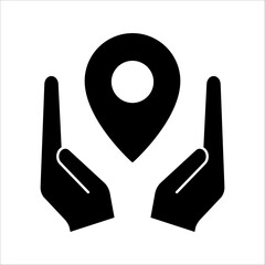 Fototapeta premium location point vector icon simple shape, on white background.