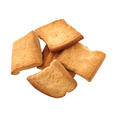 Toast biscuits isolated on transparent background	