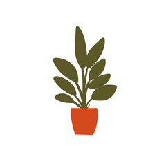 plant in a pot, illustration 