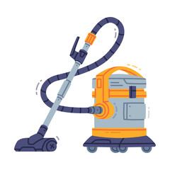Vacuum Cleaner or Hoover as Cleaning Equipment Vector Illustration