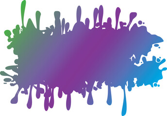 vector colorful paint spills with splashes in all directions