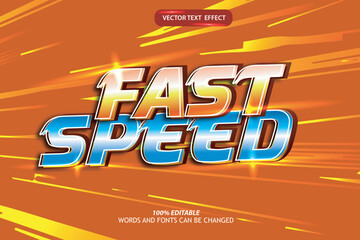 vector text effect editable speed and fast with technology background for promotional headlines